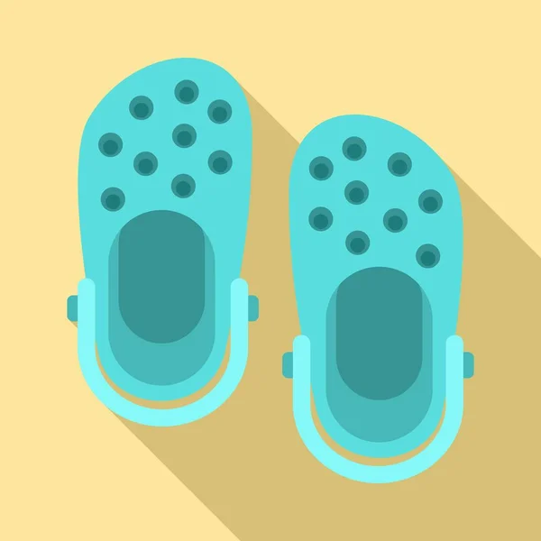 Zapatillas Aquapark icono, estilo plano — Vector de stock