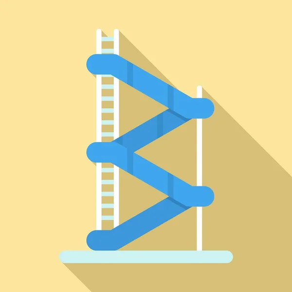 Ikona wieży skoczni Aquaparku, płaski styl — Wektor stockowy