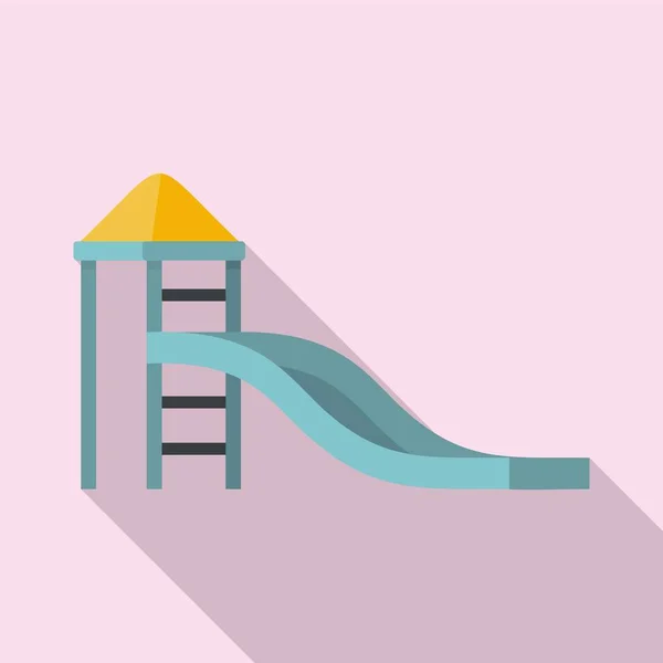 Ikone der Kinderrutsche, flacher Stil — Stockvektor