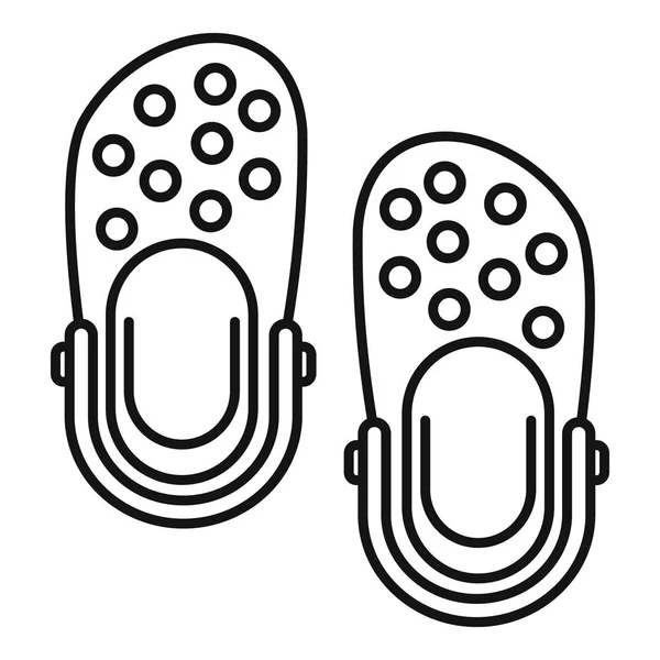 Zapatillas Aquapark icono, estilo de contorno — Vector de stock