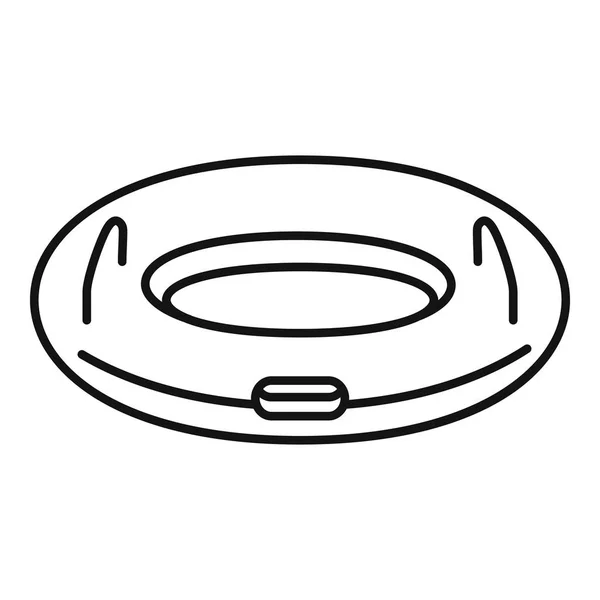 Icono de anillo inflable, estilo de contorno — Vector de stock