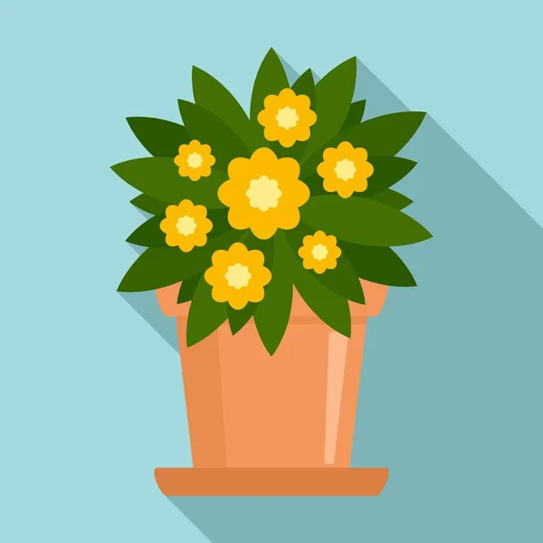 Indoor flower houseplant icon, flat style — Stock Vector