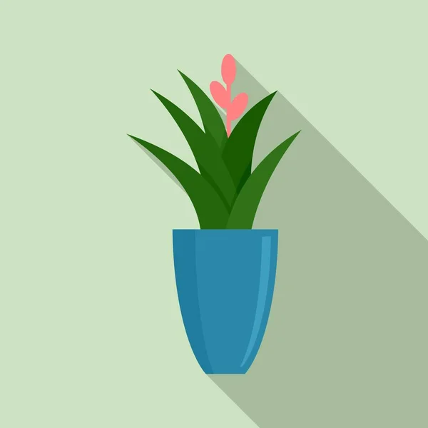 Icône pot de fleurs de bureau, style plat — Image vectorielle