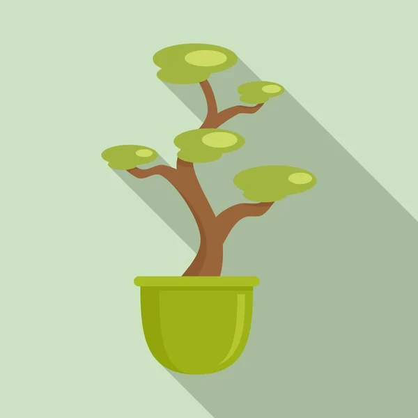 Icône pot d'arbre Amazon, style plat — Image vectorielle