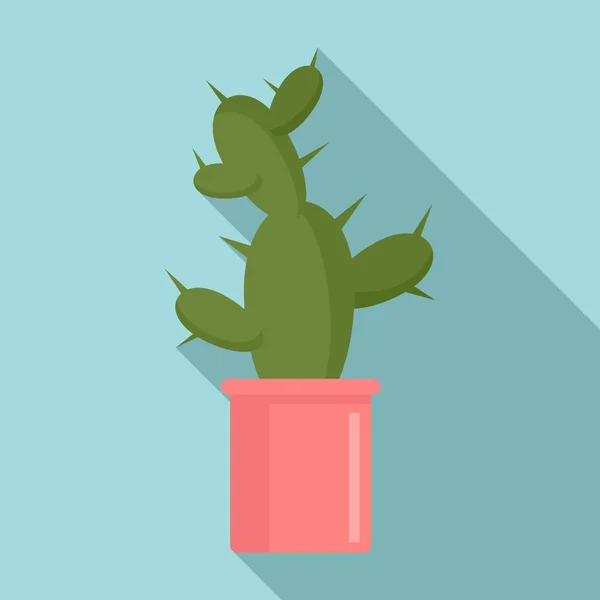 Mexican cactus pot icon, flat style — Stock Vector