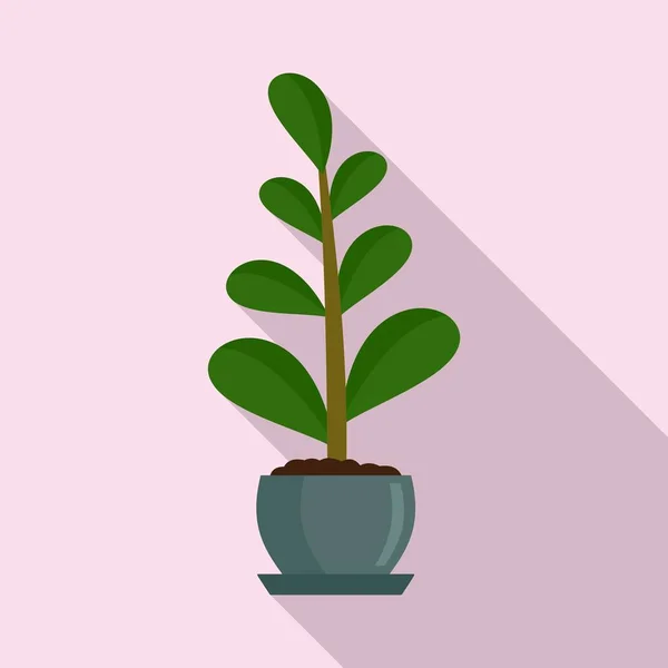 Jungle icône de la plante d'intérieur, style plat — Image vectorielle