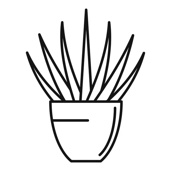 Succulent virágcserép ikon, vázlat stílusú — Stock Vector