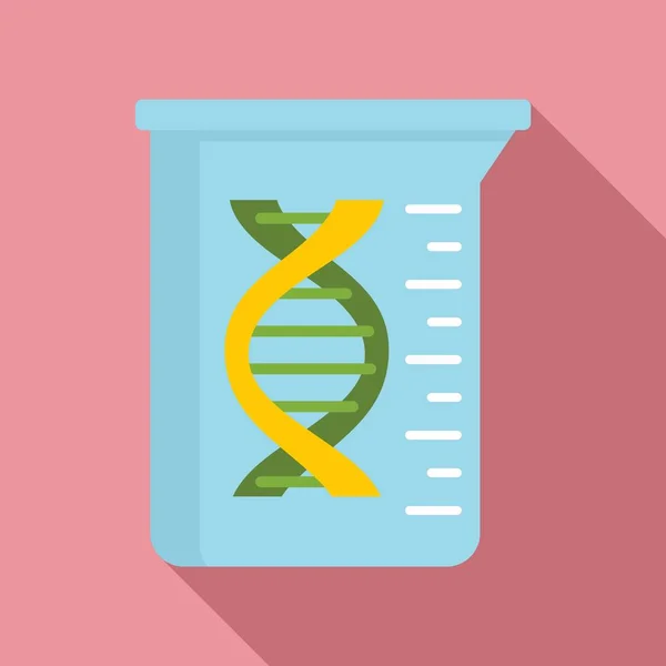 DNA şişe simgesi, düz stil — Stok Vektör