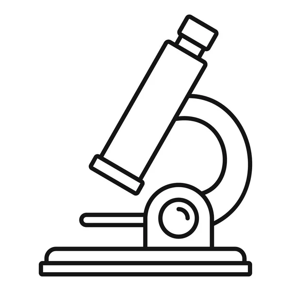 Icona del microscopio, stile contorno — Vettoriale Stock