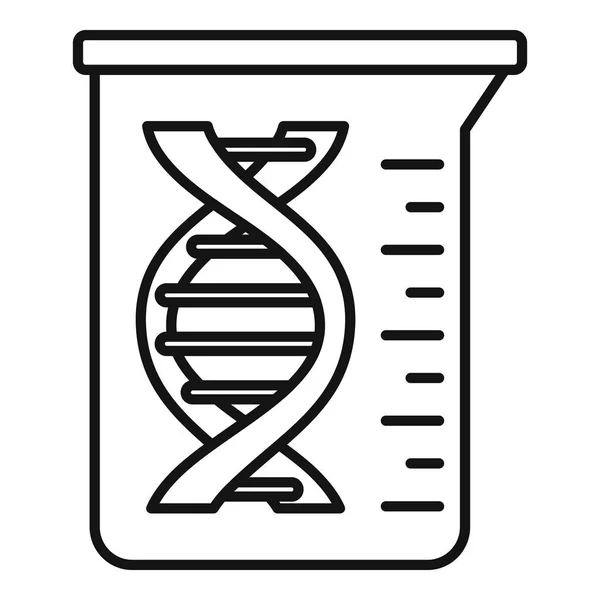 Піктограма колби Dna, стиль контуру — стоковий вектор