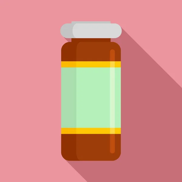 Medical injection jar icon, flat style — Stock Vector