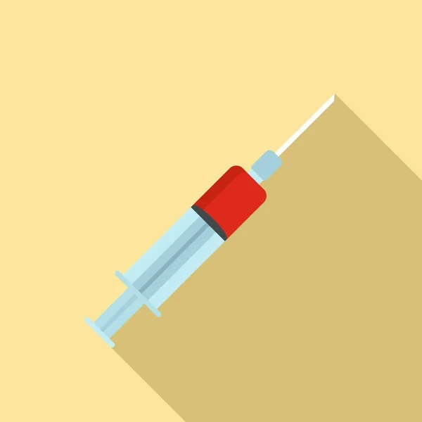 Blood syringe icon, flat style — Stock Vector