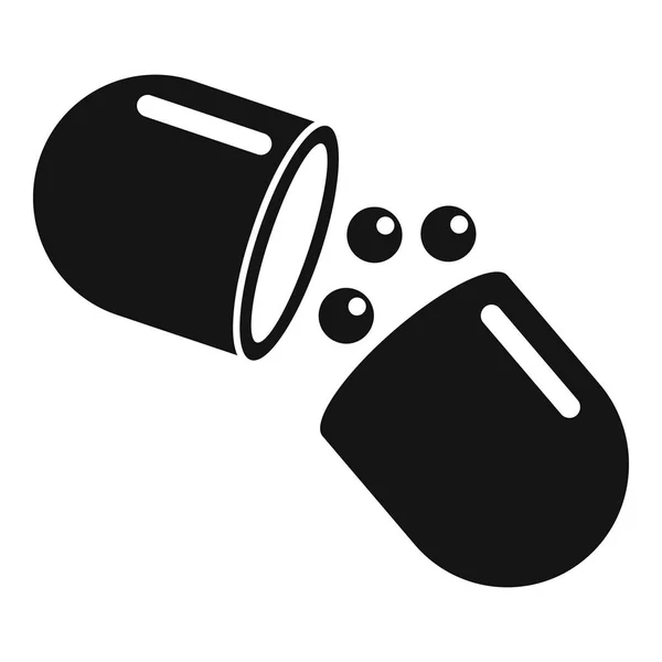 Medische capsule icoon, eenvoudige stijl — Stockvector