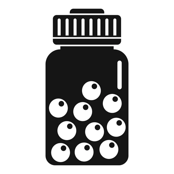 Pill ball jar icon, stile semplice — Vettoriale Stock