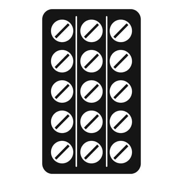Behandlung Pillen Pack Symbol, einfacher Stil — Stockvektor
