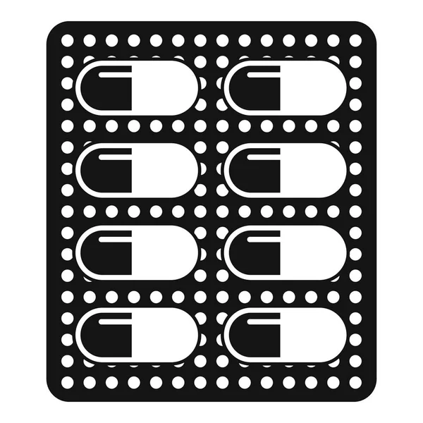 Antibiotika dos Pack ikon, enkel stil — Stock vektor