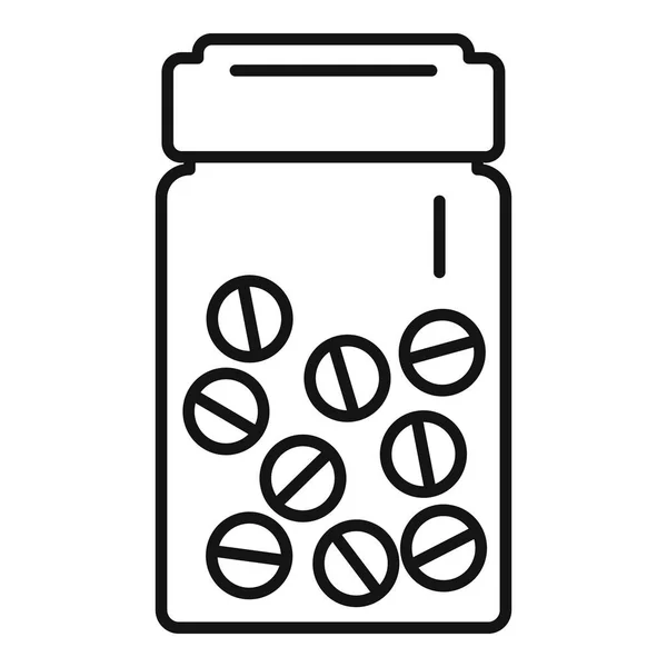 Icono de píldoras antibióticas, estilo de esquema — Vector de stock