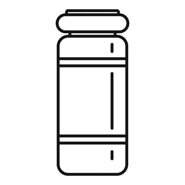 Icono del frasco de inyección médica, estilo de esquema — Vector de stock