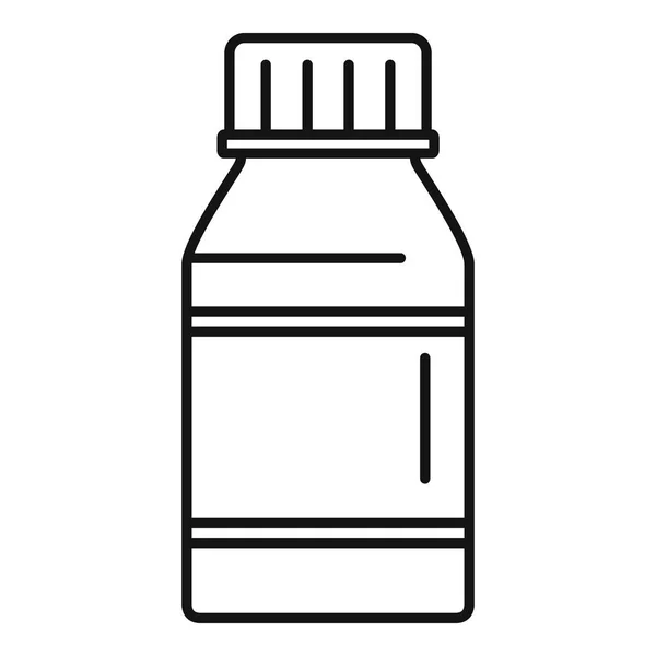 Vitamine pil jar pictogram, omtrek stijl — Stockvector