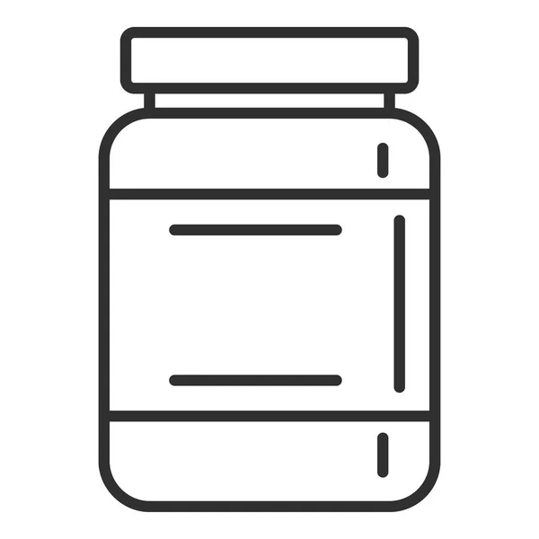 Icono de tarro de proteína, estilo de contorno — Vector de stock