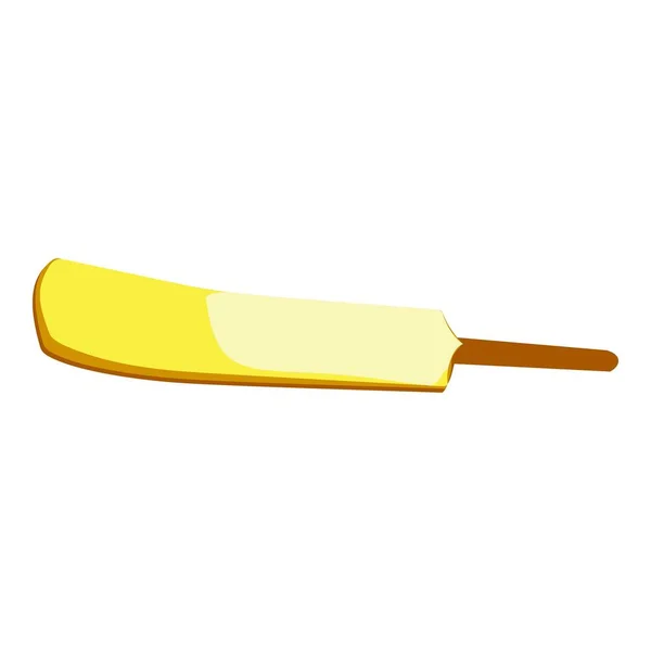 Cricket gold bat icon, cartoon style — Stock Vector