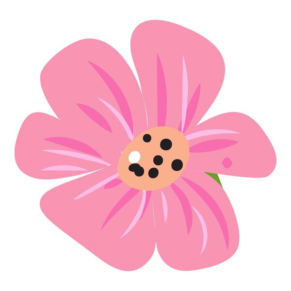 Tropical pink flower icon, cartoon style