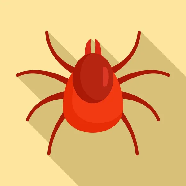 Insect mite icon, flat style — Stock Vector