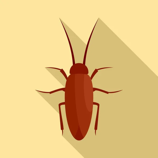 Cockroach insect icon, flat style — Stock Vector