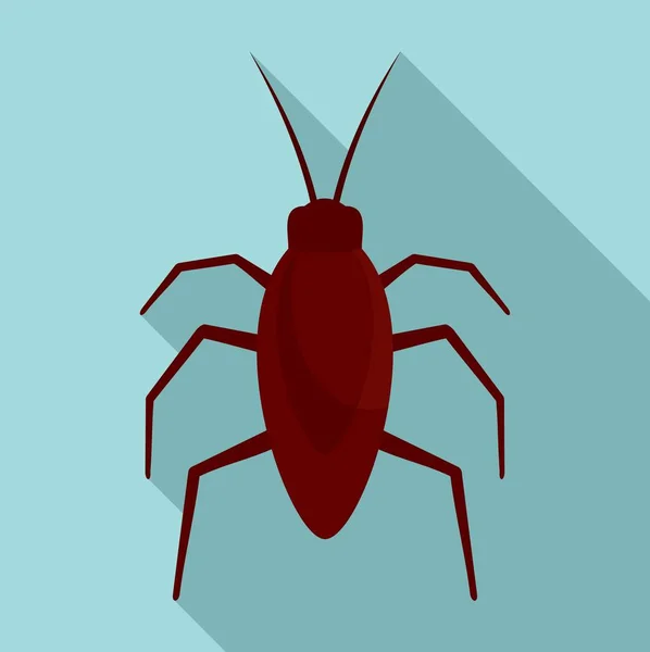 Cockroach bug icon, flat style — Stock Vector