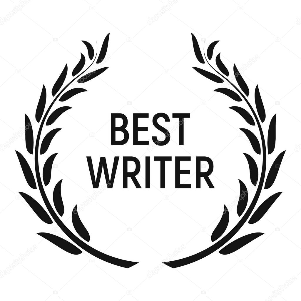 Best writer award icon, simple style