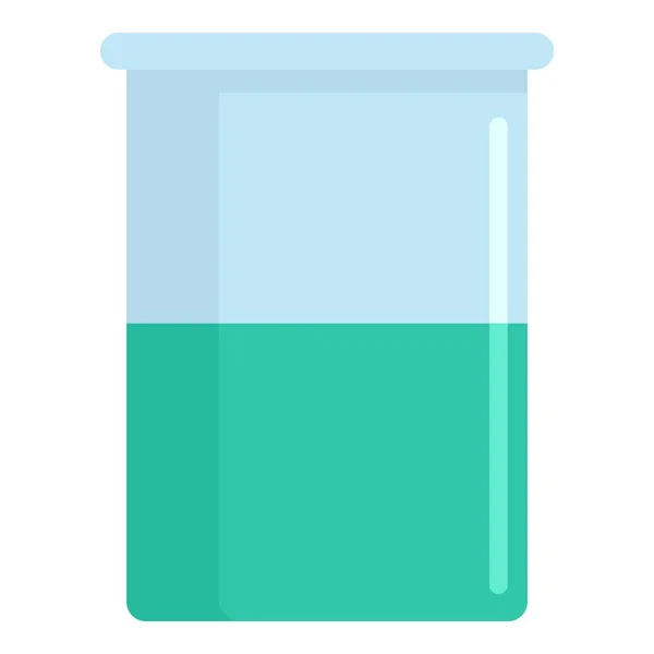 Blue chemical pot icon, flat style — Stock Vector