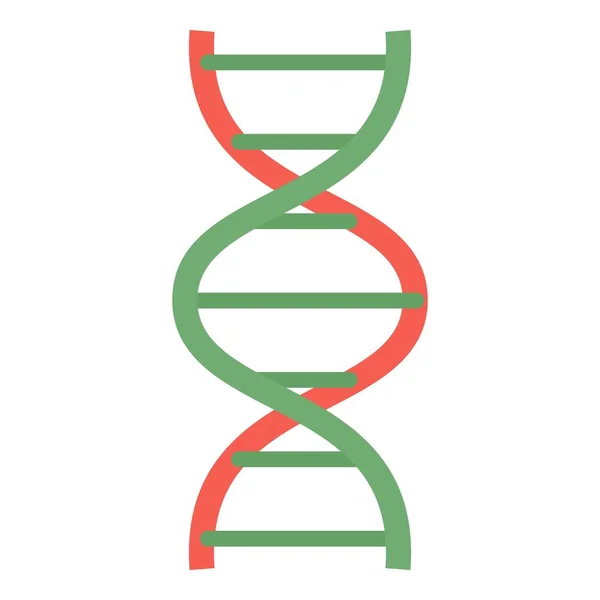 Червоно-зелена піктограма ДНК, плоский стиль — стоковий вектор