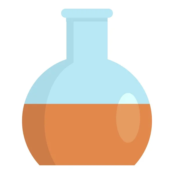 Icono del frasco de química, estilo plano — Vector de stock