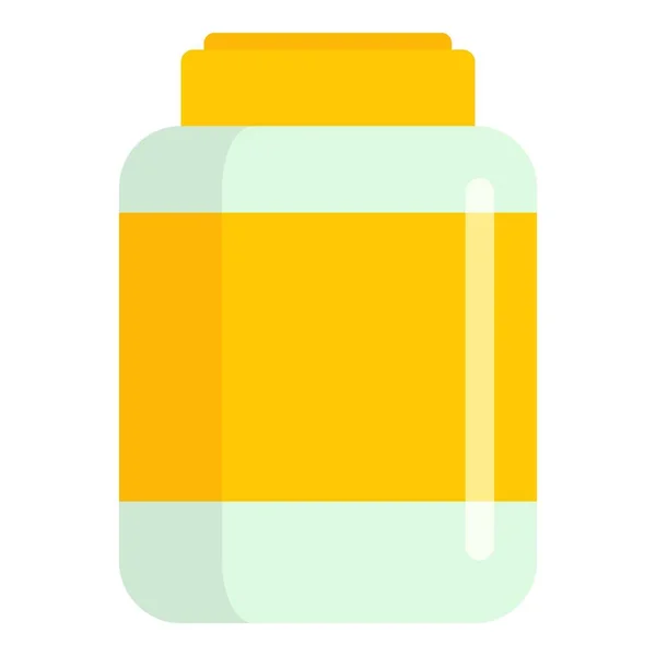 Protein plastic jar icon, flat style — Stock Vector