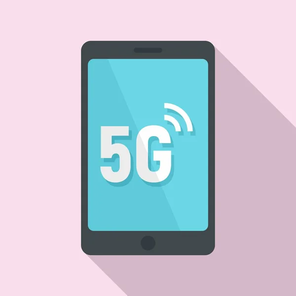 5g 스마트 폰 아이콘, 플랫 스타일 — 스톡 벡터