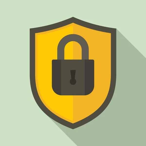 Pajzs védi a biztonsági ikont, lapos Style — Stock Vector