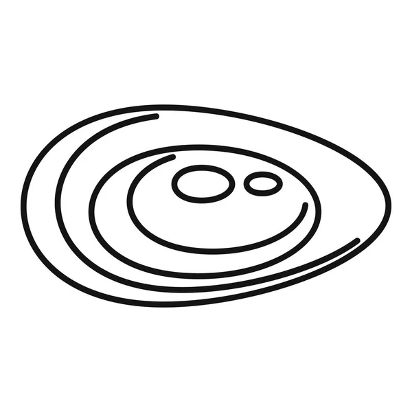 Almuerzo mejillones icono, estilo de esquema — Archivo Imágenes Vectoriales
