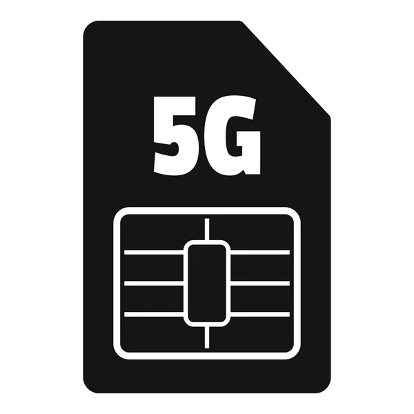 5g phone card icon, simple style — Stock Vector