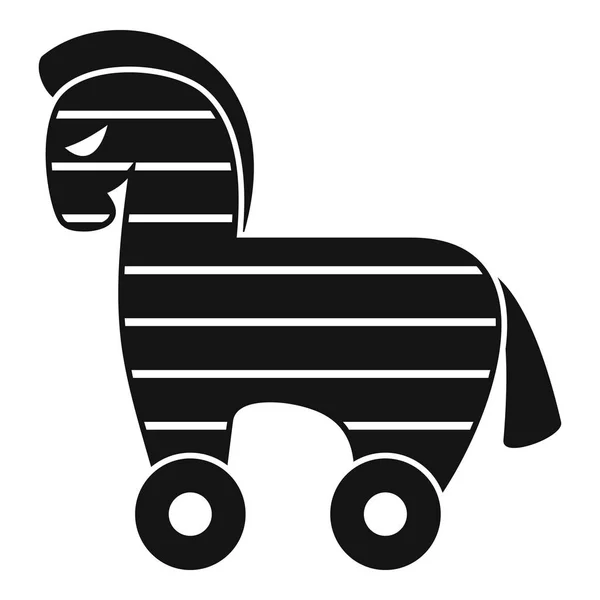 Ordenador troyano icono caballo, estilo simple — Vector de stock