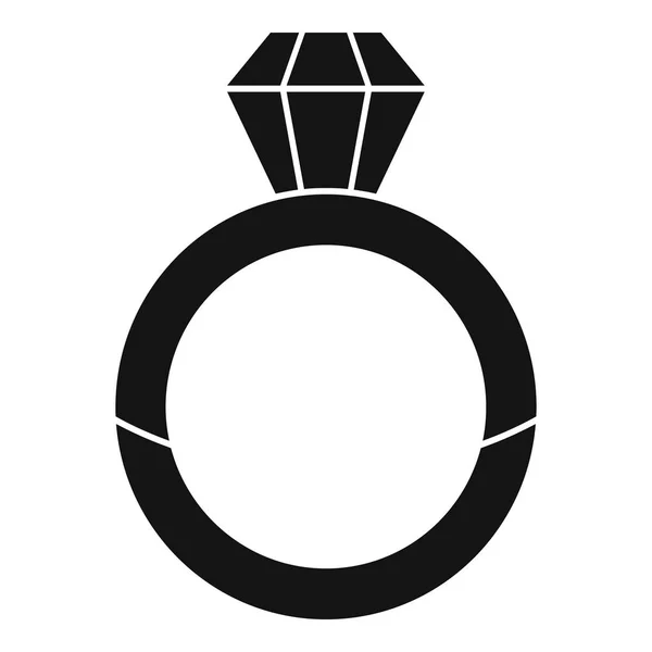 Icono de anillo de diamantes de lujo, estilo simple — Archivo Imágenes Vectoriales