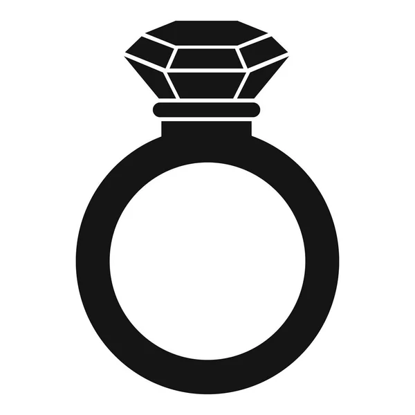 Crystal ring icon, simple style — Stock Vector