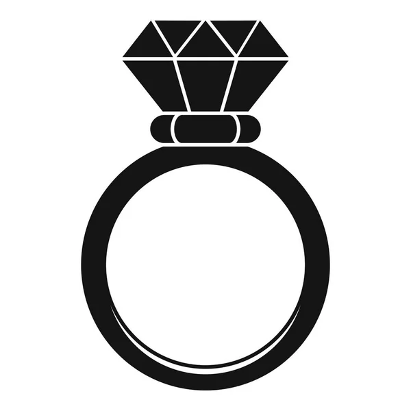 Icono de anillo de diamante ceremonial, estilo simple — Archivo Imágenes Vectoriales