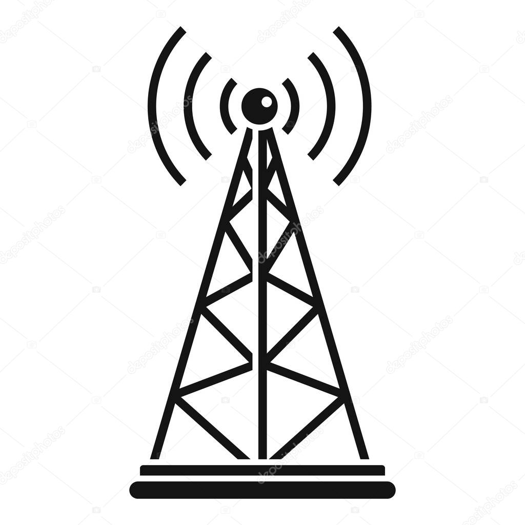 Gsm tower icon, simple style