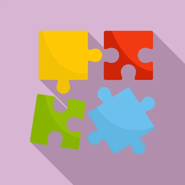 Icona di test puzzle Alzheimer, stile piatto — Vettoriale Stock