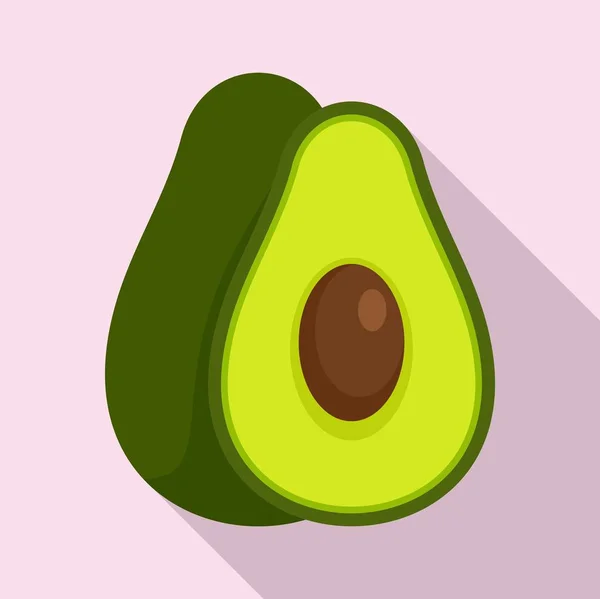 Icona di frutta avocado, stile piatto — Vettoriale Stock