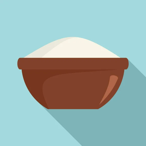 Icono de cuenco de arroz, estilo plano — Vector de stock