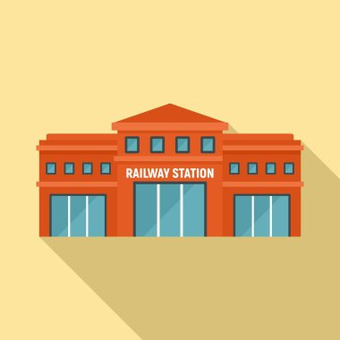 Tren istasyonu simgesi, düz stil