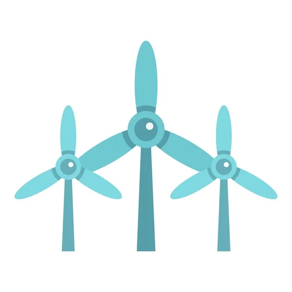 Icono de planta de aerogeneradores, estilo plano — Archivo Imágenes Vectoriales