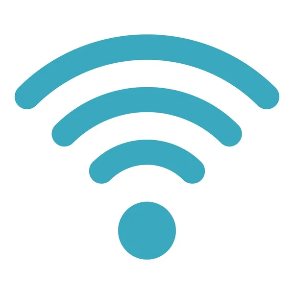 Niebieska ikona znaku WiFi, płaski styl — Wektor stockowy