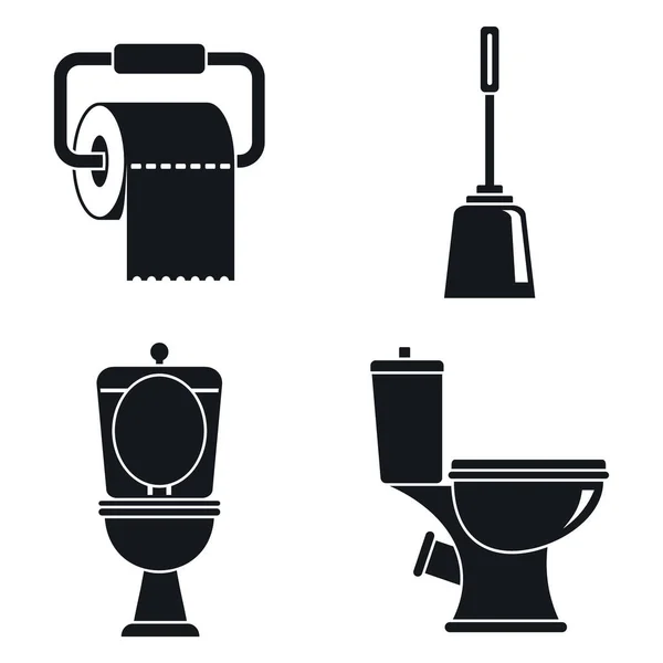 Toilet wc icons set, simple style — Stock Vector